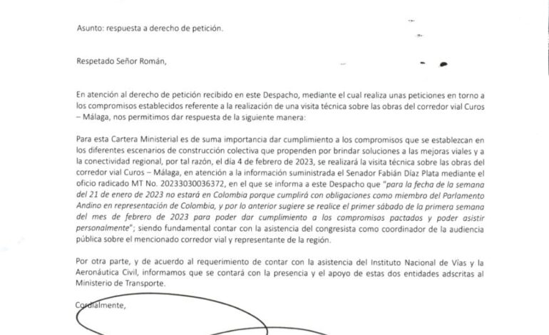  EL MINISTRO DE TRANSPORTE ESTARÁ EN LA VÍA MÁLAGA-CUROS